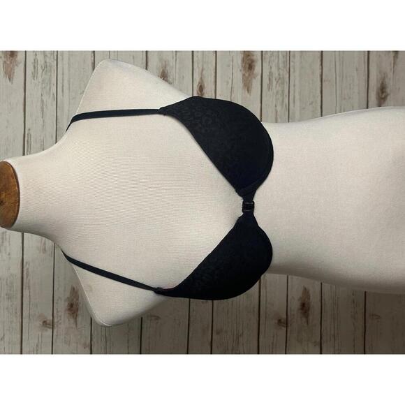 PINK Victoria's Secret lace strappy racerback push-up pigeonnant bra Size 32D - Picture 1 of 10